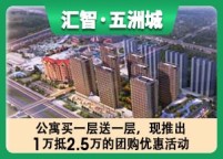 汇智五洲城在售住宅、公寓、普通住宅，参考均价为9500元/㎡